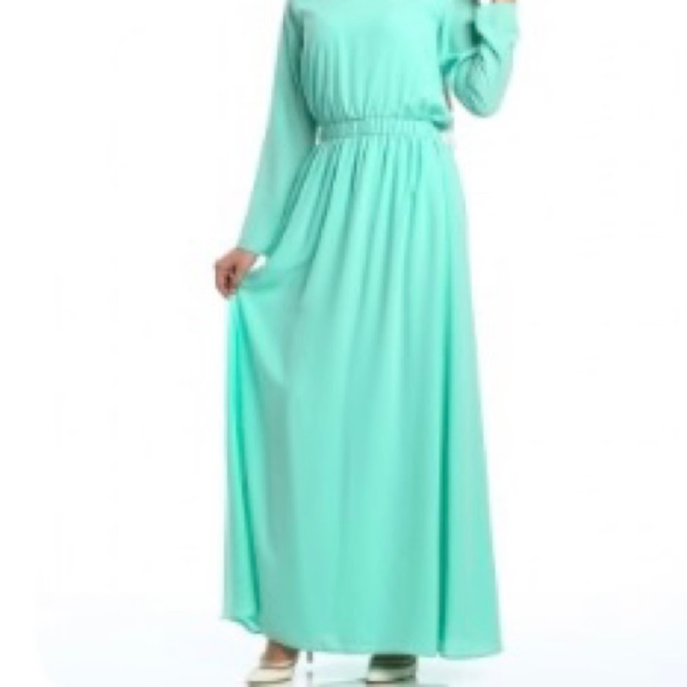 Modanisa Mint Green Long Dress - Picture 1 of 11